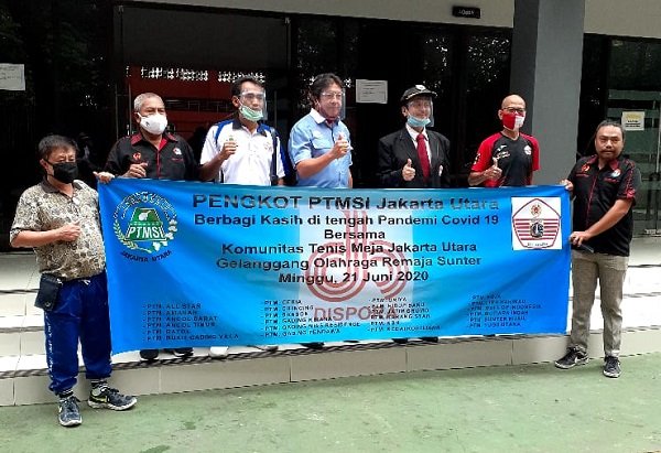 Baksos Pengkot PTMSI Jakarta Utara di GOR Sunter, Minggu (21/6/2020)/ist