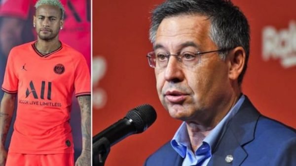 Neymar dan Presiden Klub Barcelona (Foto: sportstoft.com)