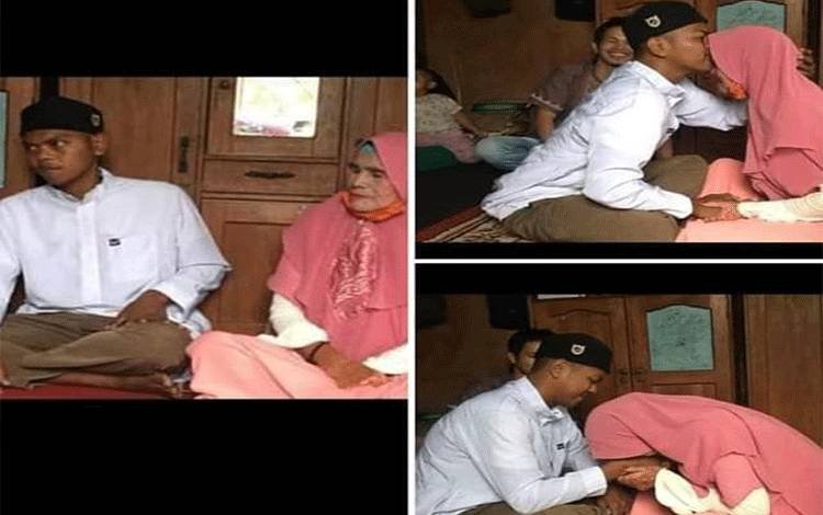 Pernikahan dua sejoli yang terpaut usai 36 tahun itu dilaksanakan di Buntok pada Jumat, 25 September 2020 - Foto: Istimewa