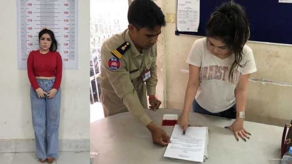 Van Rachna tampil dengan pakaian blus dengan potongan pendek. Foto yang disebarkannya itu kemudian membuatnya dipanggil oleh kepolisian setempat - Foto: VoA