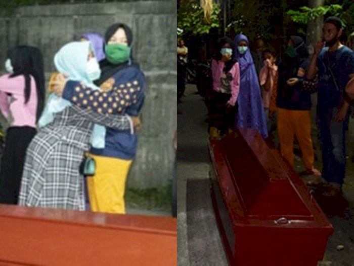 Peti mati jenazah telantar di depan gerbang kompleks TPU Kenari, Medan, Sumatera Utara, Minggu (20/9/2020). (istimewa)