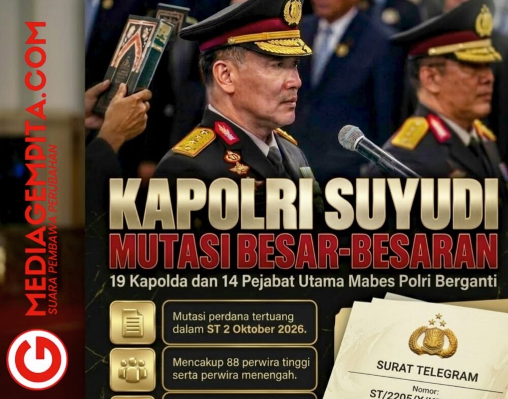 Kapolri Suyudi Ario Seto Mutasi Besar-besaran Pati Polri, Ini Daftar Lengkapnya